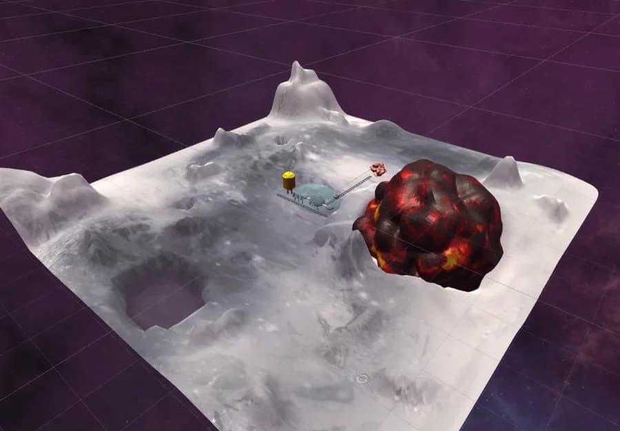 3D sci-fi space environment rendered in Maya